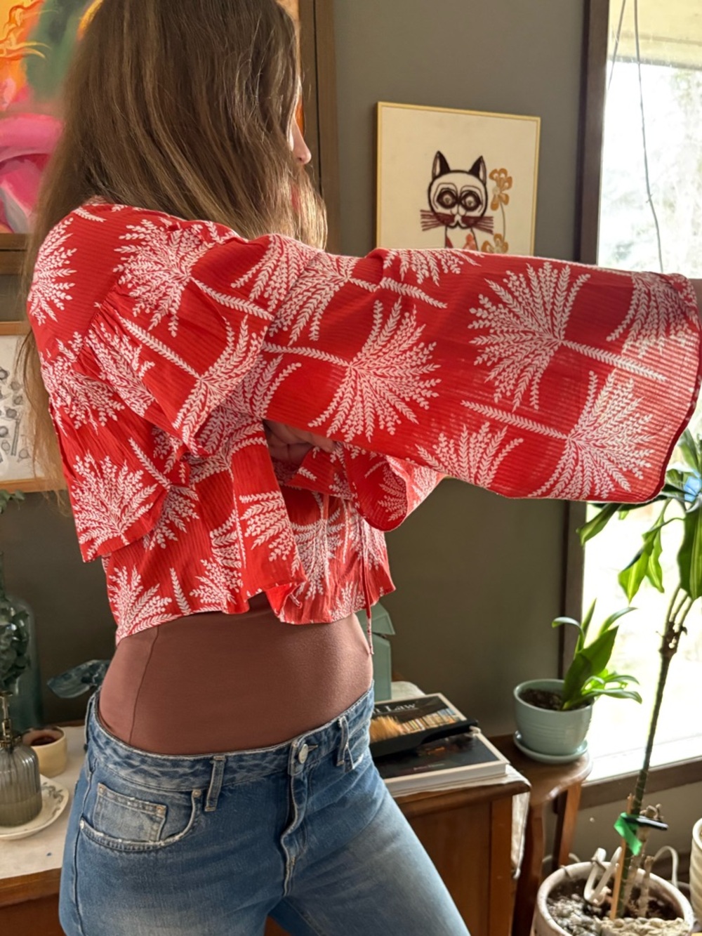 👉3/$25 Lucky Brand Aurora Ruffle Blouse M NWT